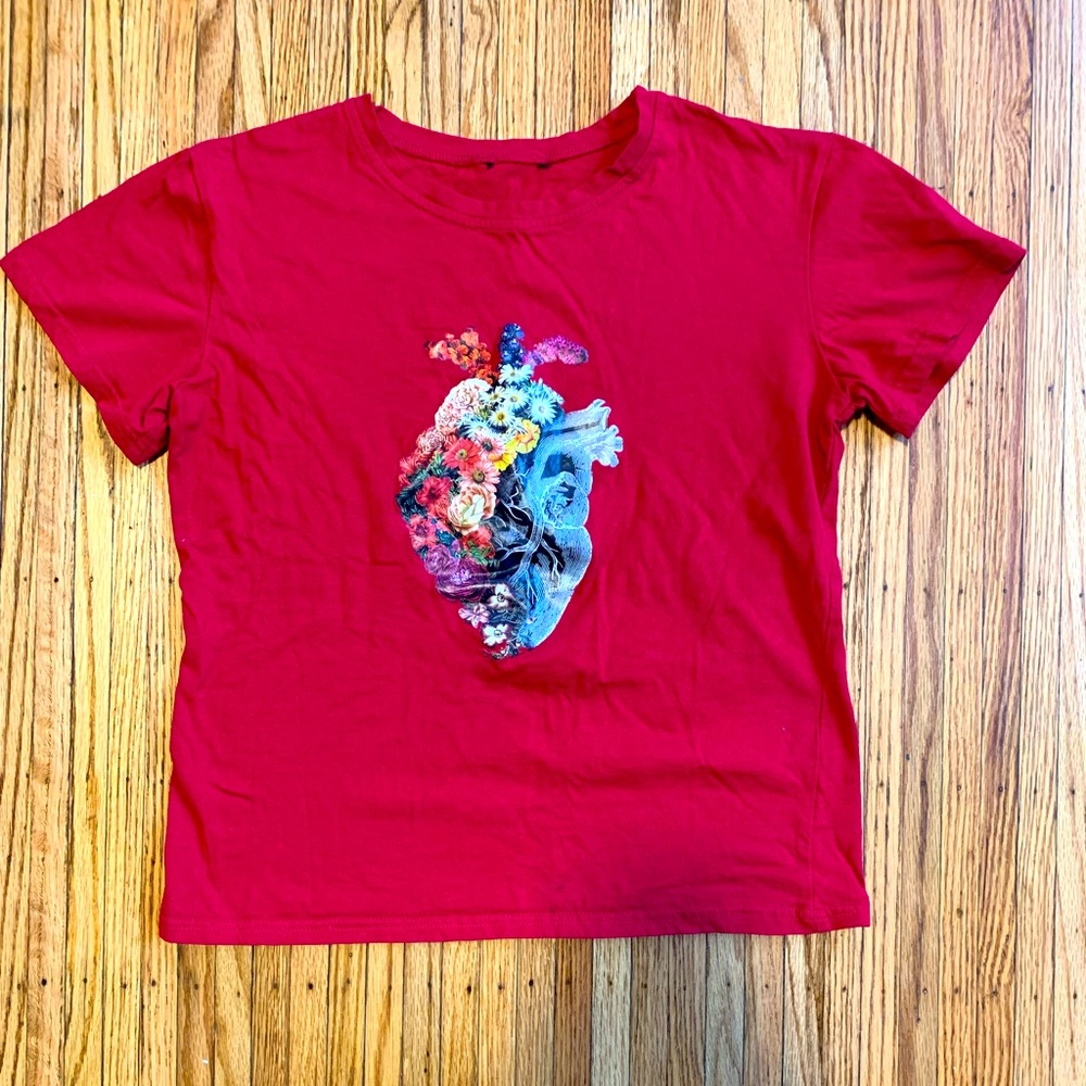 Floral Heart Graphic T-Shirt